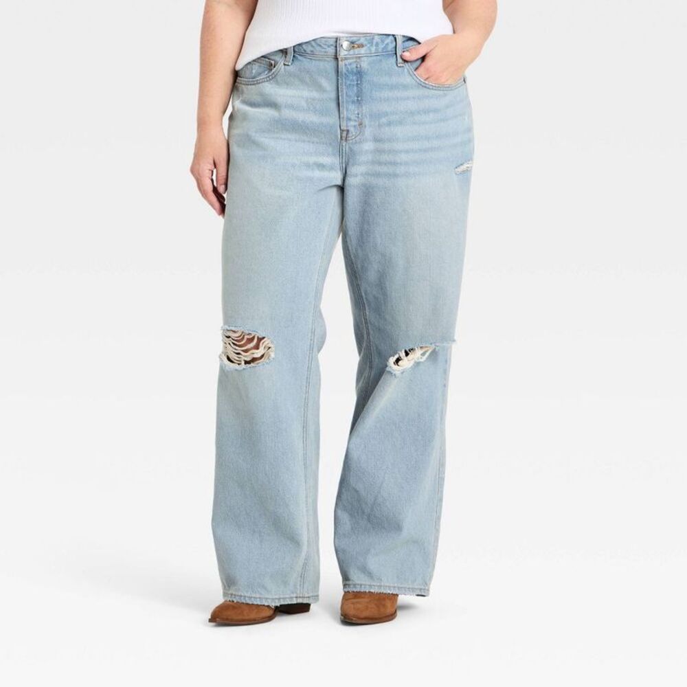 Women's Western Low-Rise Baggy Jeans - Universal Thread Blue Denim 17